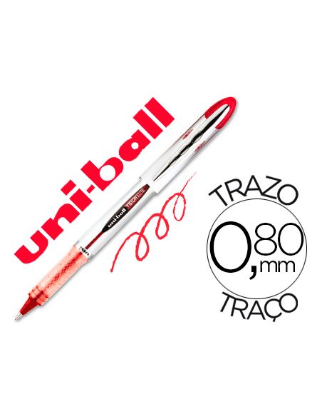 Rotulador Rojo Uni-Ball Roller Ub-200 Vision 0,8 Mm -Unidad