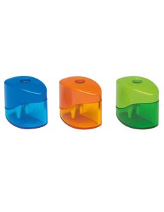 Sacapuntas M+R Metalico Pequeño 1 Uso Con Deposito Colores Surtidos 2