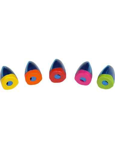 Sacapuntas M+R Plastico Jumbo Un Uso Con Deposito Y Tapa De Segurdad Colores Surtidos