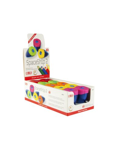 Sacapuntas M+R Plastico Jumbo Un Uso Con Deposito Y Tapa De Segurdad Colores Surtidos