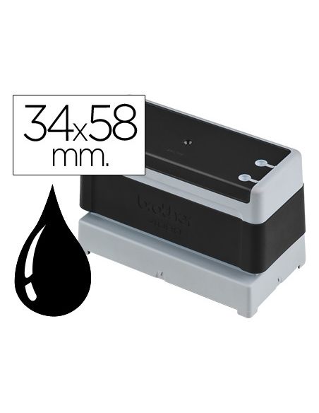 Sello Automatico Brother 34 Mm X 58 Mm Negro