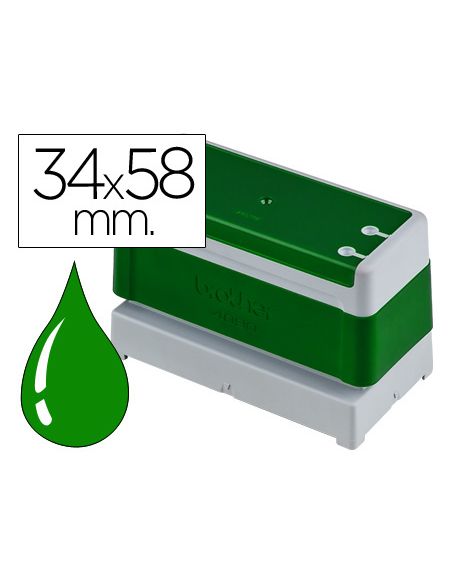 Sello Automatico Brother 34 Mm X 58 Mm Verde