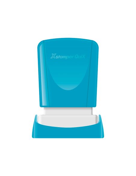 Sello X'Stamper Quix Personalizable Color Azul Medidas 11X25 Mm Q-04
