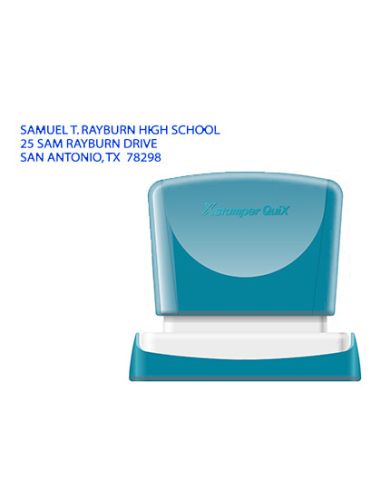 Sello X'Stamper Quix Personalizable Color Azul Medidas 14X60 Mm Q-14