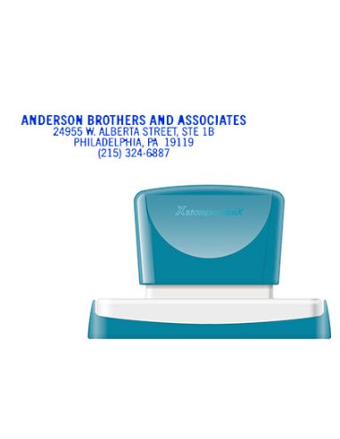 Sello X'Stamper Quix Personalizable Color Azul Medidas 16X83 Mm Q-26