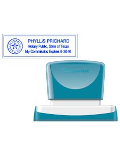 Sello X'Stamper Quix Personalizable Color Azul Medidas 22X69 Mm Q-18
