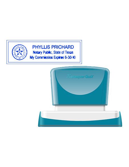 Sello X'Stamper Quix Personalizable Color Azul Medidas 22X69 Mm Q-18