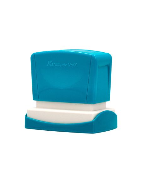 Sello X'Stamper Quix Personalizable Color Azul Medidas 24X49 Mm Q-12