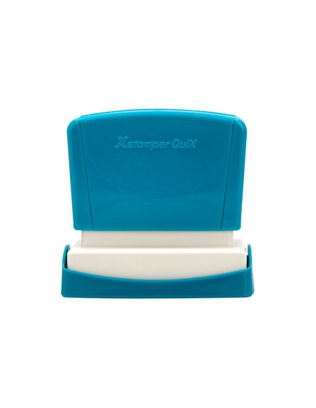 Sello X'Stamper Quix Personalizable Color Azul Medidas 24X49 Mm Q-12