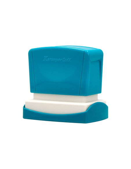 Sello X'Stamper Quix Personalizable Color Azul Medidas 24X49 Mm Q-12