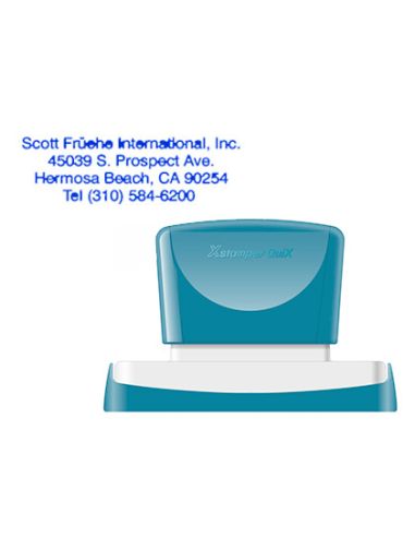 Sello X'Stamper Quix Personalizable Color Azul Medidas 28X78 Mm Q-24