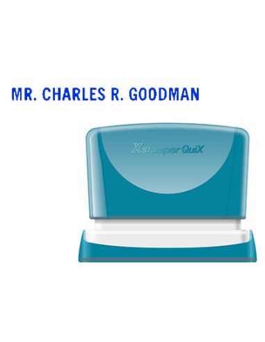 Sello X'Stamper Quix Personalizable Color Azul Medidas 4X60 Mm Q-05