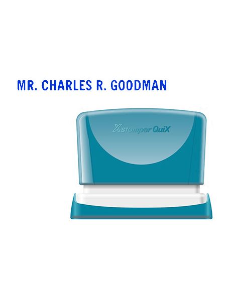 Sello X'Stamper Quix Personalizable Color Azul Medidas 4X60 Mm Q-05