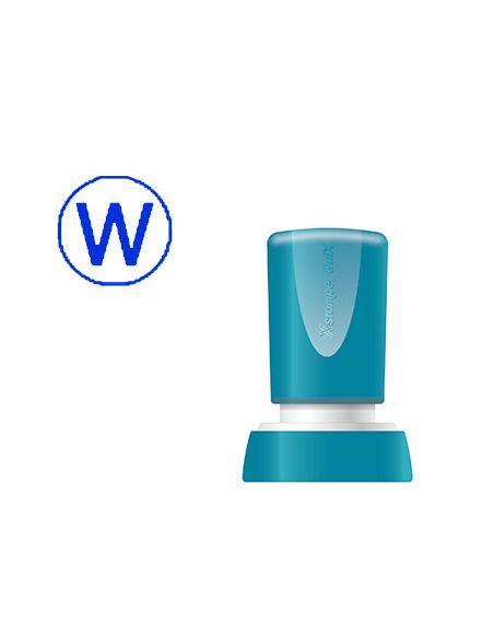 Sello X'Stamper Quix Personalizable Color Azul Redondo Diametro 20 Mm Q-34