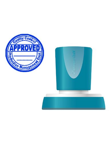 Sello X'Stamper Quix Personalizable Color Azul Redondo Diametro 38 Mm Q-53