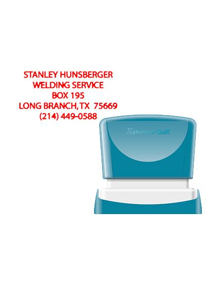 Sello X'Stamper Quix Personalizable Color Rojo Medidas 24X49 Mm Q-12