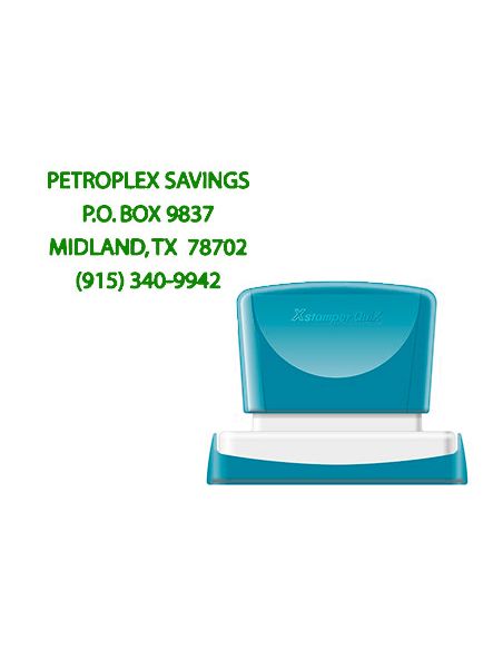 Sello X'Stamper Quix Personalizable Color Verde Medidas 36X61 Mm Q-16