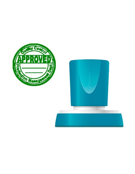 Sello X'Stamper Quix Personalizable Color Verde Redondo Diametro 38 Mm Q-53