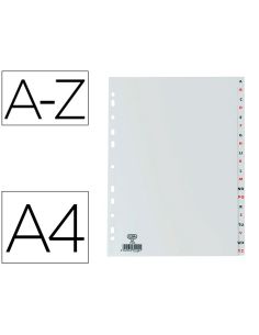 Separador Alfabetico Elba Plastico 120 Mc Din A4 11 Taladros A-Z Gris