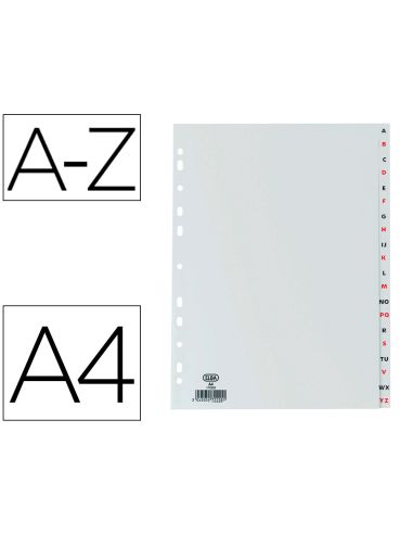 Separador Alfabetico Elba Plastico 120 Mc Folio 16 Taladros A-Z Gris