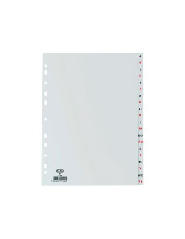 Separador Alfabetico Elba Plastico 120 Mc Folio 16 Taladros A-Z Gris