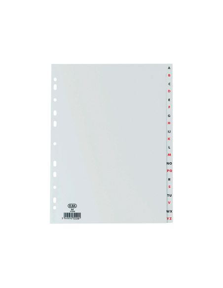 Separador Alfabetico Elba Plastico 120 Mc Folio 16 Taladros A-Z Gris