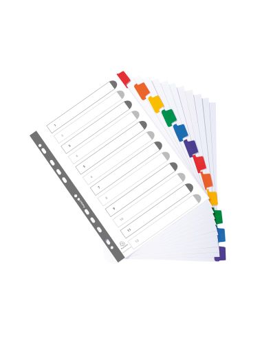 Separador Exacompta Cartulina Juego De 12 Separadores Din A4 Multitaladro Color Blanco