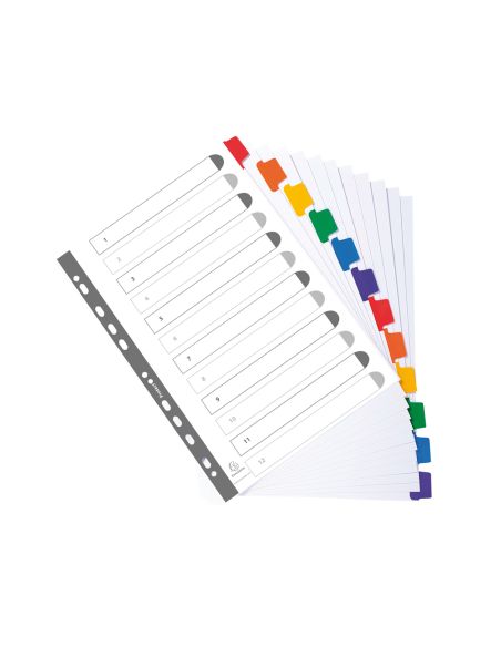 Separador Exacompta Cartulina Juego De 12 Separadores Din A4 Multitaladro Color Blanco