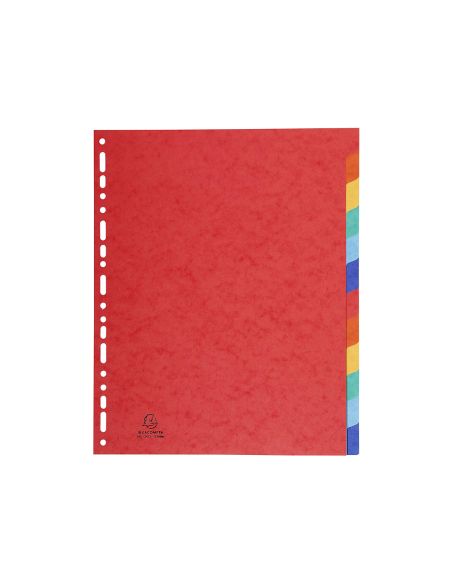 Separador Exacompta Cartulina Simil Prespan Juego De 12 Separadores Din A4+ Multitaladro Colores Vivos