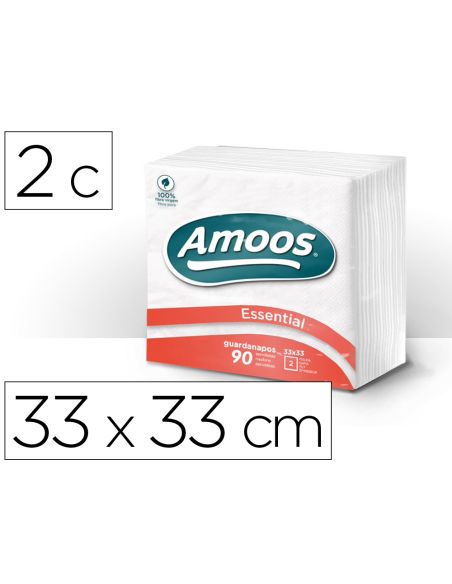 Servilleta Celulosa Amoos 33X33 Cm 2 Capas Paquete De 90 Unidades