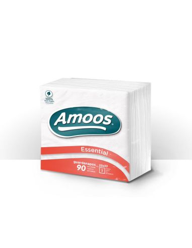 Servilleta Celulosa Amoos 33X33 Cm 2 Capas Paquete De 90 Unidades