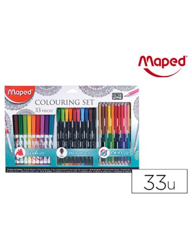 Set De Dibujo Maped Mandalas 33 Piezas Colores Surtidos