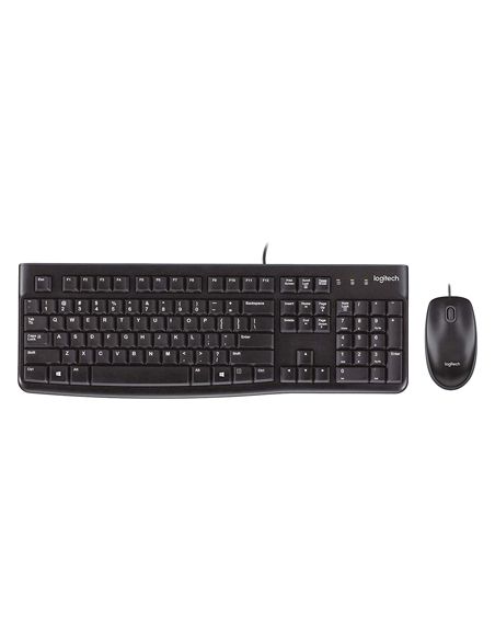 Set Teclado + Raton Logitech Mk120 Usb Con Cable Negro