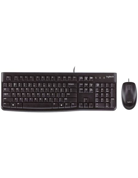 Set Teclado + Raton Logitech Mk120 Usb Con Cable Negro