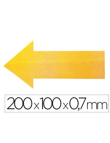 Simbolo Adhesivo Durable Pvc Forma De Flecha Para Delimitacion Suelo Amarillo 200X100X0,7 Mm Pack De 10