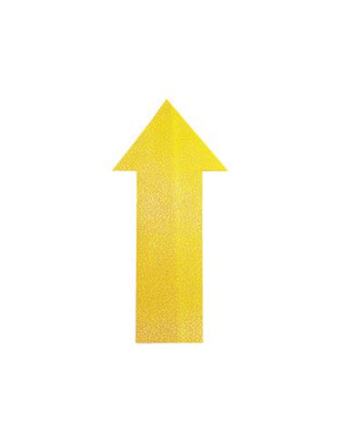 Simbolo Adhesivo Durable Pvc Forma De Flecha Para Delimitacion Suelo Amarillo 200X100X0,7 Mm Pack De 10