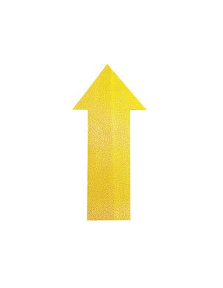 Simbolo Adhesivo Durable Pvc Forma De Flecha Para Delimitacion Suelo Amarillo 200X100X0,7 Mm Pack De 10