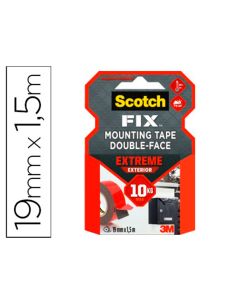 Soporte Adhesivo Cinta Scotch Doble Cara Ultra Resistente 1,5 Mt X 19 Mm