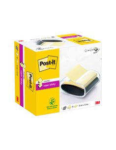 Soporte Bloc De Notas Adhesivas Quita Y Pon Post-It Super Sticky Z Notes Color Negro Con 1 Bloc 76X76 Mm