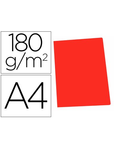 Subcarpeta Cartulina Gio Din A4 Rojo Pastel 180 G/M2