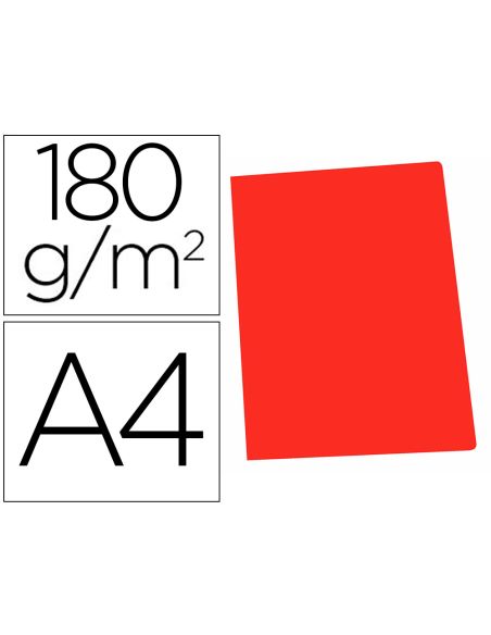 Subcarpeta Cartulina Gio Din A4 Rojo Pastel 180 G/M2