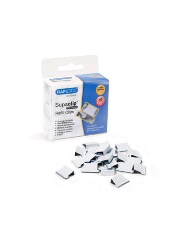 Clips De Recarga Rapesco Capacidad 40 Hojas Color Blanco Caja De 100 Unidades