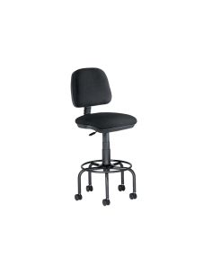Taburete Con Respaldo Rocada Para Mesa De Dibujo Negro Regulable En Altura Hasta 725 Mm Tela Ignifuga