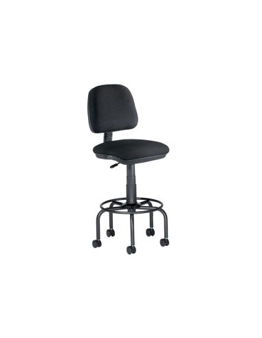 Taburete Con Respaldo Rocada Para Mesa De Dibujo Negro Regulable En Altura Hasta 725 Mm Tela Ignifuga