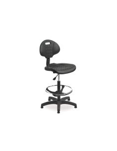 Taburete Con Respaldo Rocada Regulable En Altura Con Asiento Y Respaldo En Polimero Con Tacos
