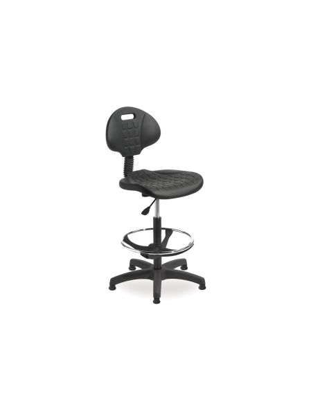 Taburete Con Respaldo Rocada Regulable En Altura Con Asiento Y Respaldo En Polimero Con Tacos