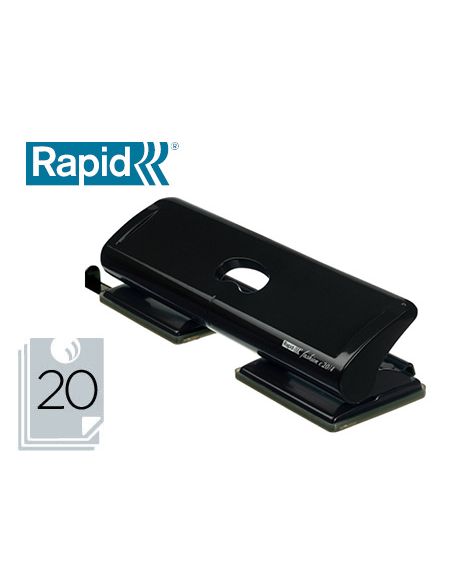 Taladrador Rapid Fashion Fc20/4 Metalico Color Negro 4 Taladros Capacidad 20 Hojas