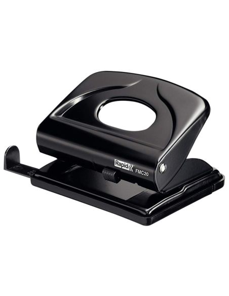 Taladrador Rapid Fmc20 Metalico Color Negro Capacidad 20 Hojas