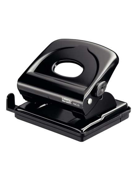 Taladrador Rapid Fmc25 Metalico Color Negro Capacidad 25 Hojas