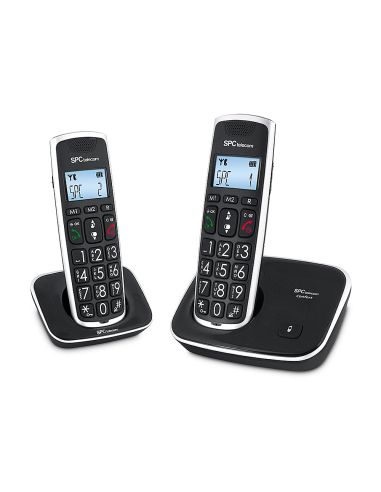 Telefono Inalambrico Spc Duo Telecom 7609-N Color Negro Identificador De Llamadas Agenda Pantalla